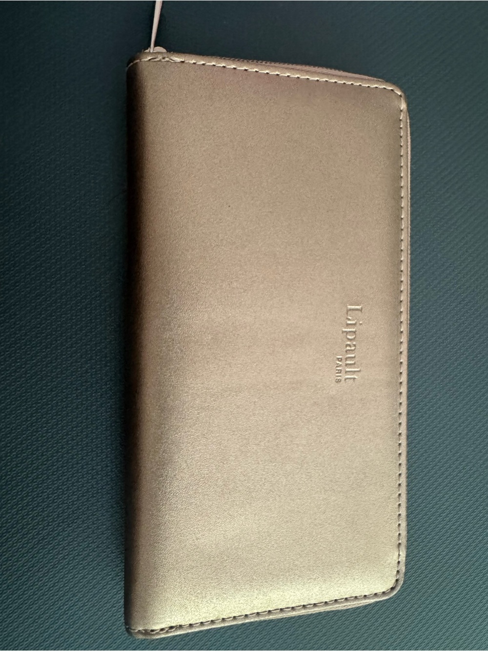 Lipault Paris Miss Plume Metallic Zip Wallet - Rose Gold
